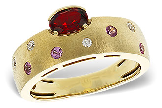 B292-97886: LDS RG .58 MULTI CLR (GAR & PINK SAPP) .66 TGW