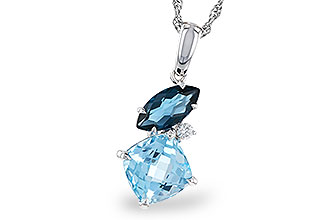 C292-95095: NECKLACE 2.37 TW BLUE TOPAZ 2.40 TGW