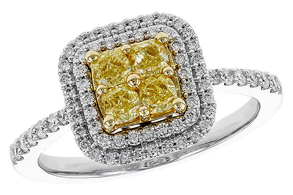 G292-95122: LDS RG .52 FANCY YELLOW DIAMONDS .85 TW